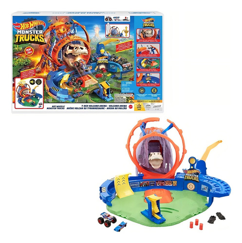 Hot Wheels® Monster Trucks T-rex Volcano Arena Pista