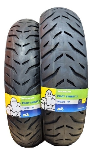 Par De Pneus Pilot Street 2 140/70-17 + 110/70-17 Michelin