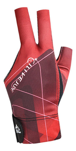4 Guante De Billar De 3 Dedos, Guante Deportivo Negro Rojo