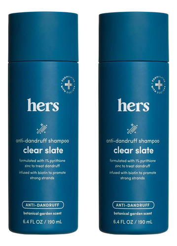 Hers Shampoo Anticaspa Clear Slate, Pacote De 2 - Shampoo Pa
