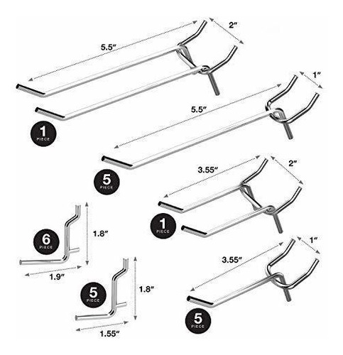 Juego 50 Gancho Organizador Vario Para Panel Perforado