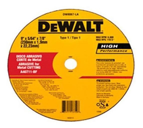 Disco Corte Fino 9 X 0.0718 Dewalt Dw8067la