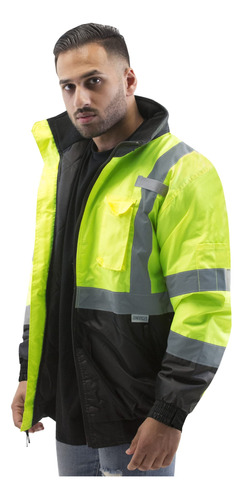 Chaqueta Impermeable Alta Visibilidad Ansi Isea 3