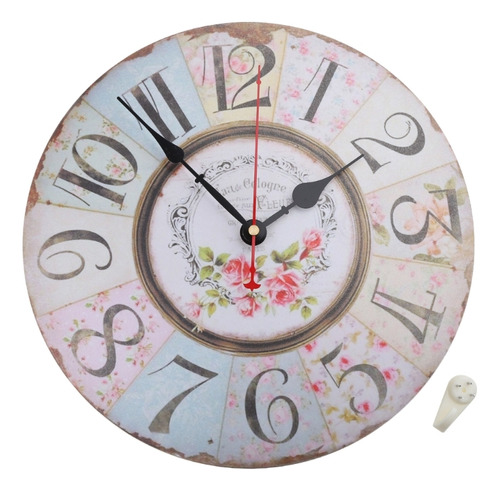 Reloj De Pared De Estilo Vintage Francés Shabby Chic Floral