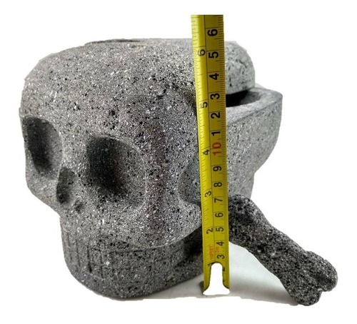Molcajete Volcanico Con Forma De Craneo