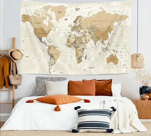Tapiz De Mapa Del Viejo Mundo, Tapiz De Mapa Del Mundo Para