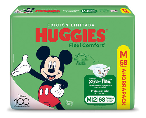 Imagen 2 de 2 de Pañales Huggies Flexi Comfort Ahorrapack M Ed Limitada