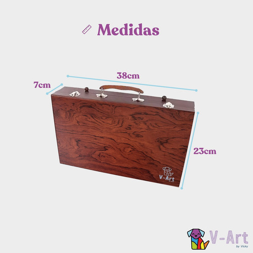 Set Arte Infantil Dibujo Maletin Madera Valija Pintura X 130