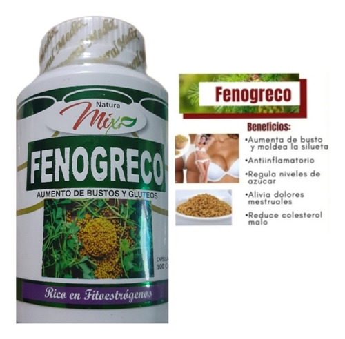 Fenogreco 100 Capsulas 500mg Aumenta Cadera Y Bustos 3x S/60