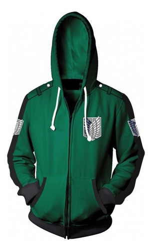 Ataque A Titan Regimiento Scout Sudadera Capucha Verde