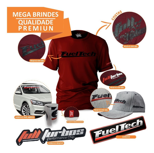 Ft350 Fueltech C/ Chicot+ Mega Brindes Camiseta Bordo Gel Bb