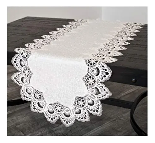 Cordón De Cola De Pavo Real Jacquard Blanco 16 X 53 Pulgadas Cuotas Cordón De Cola De Pavo Real Jacquard Blanco 16 X 53 Pulgadas Cuotas