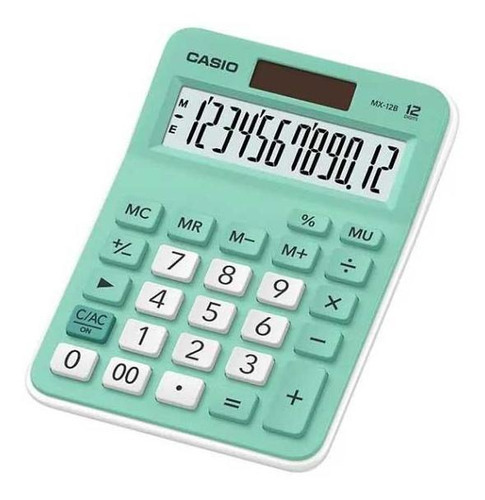 Calculadora Casio 12 Dígitos Mx-12b-gn Verde Cor Verde