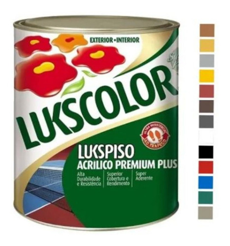 Tinta Parede Colorida Piso Lukspiso Acrílica 900ml 1/4 Cor Verde
