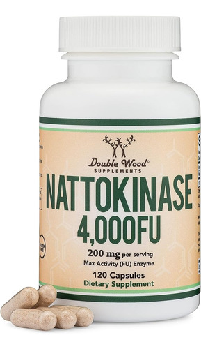 Double Wood Nattokinase Presión Arterial 200 Mg 120 Cáps Sabor Sin Sabor