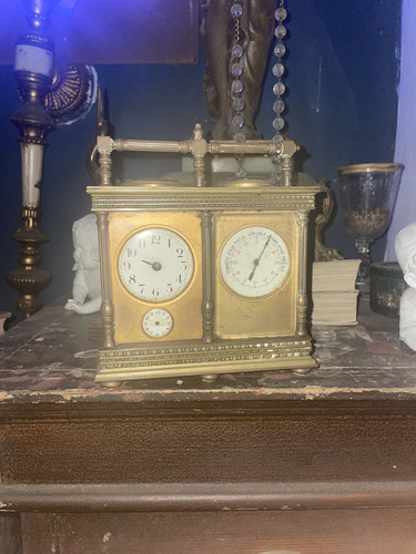 Antiguo Francés Doble Reloj Alarmajuego De Brújula (Usado)