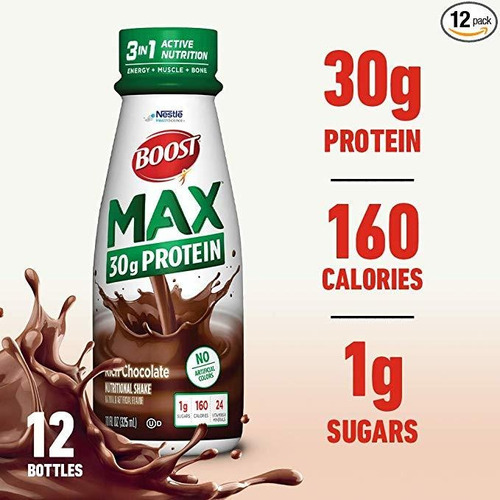 Boost Max Bebida De Proteína, Rich Chocolate, 11 Botella Onz