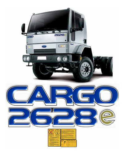 Adesivo Compatível Ford Cargo 2628e Emblema Resinado Kit76