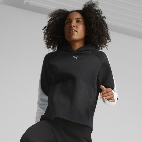 Imagen 3 de 8 de Poleron Capucha Puma Evostripe Hoodie Negro Mujer