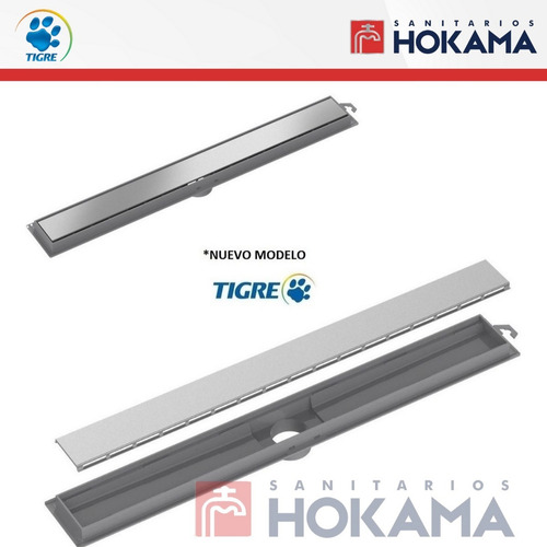 Imagen 8 de 10 de Rejilla Desague Linea Ducha 50 Cm Tigre Acero Ciego Baño