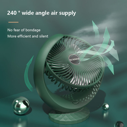 Li Ventilador De Sobremesa Ajustable Y Recargable E