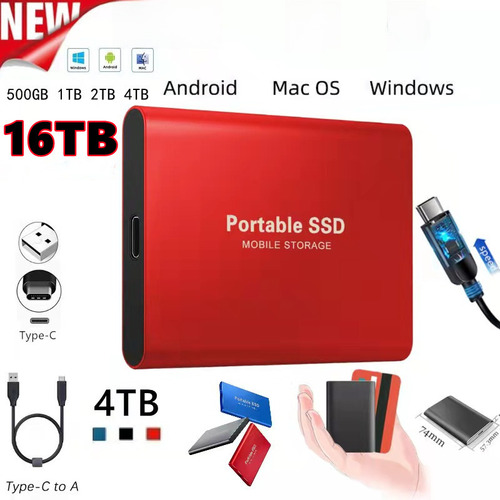 Disco Duro Ssd Portátil Alta Velocidad 9tb 16tb 8tb 4tb