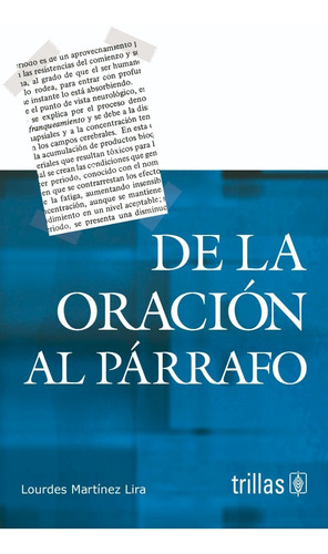 De La Oración Al Párrafo Editorial Trillas