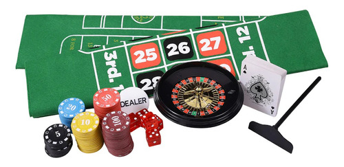 Casino Con 2 Tapetes Ruleta Dados Baraja Póker Texas Hold´em