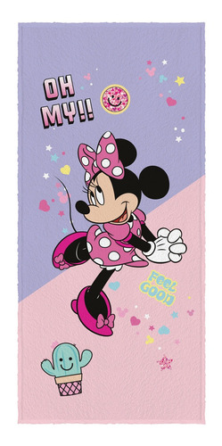 Toalha Minnie Felpuda De Banho Divertida Estampada 60x120 Cm