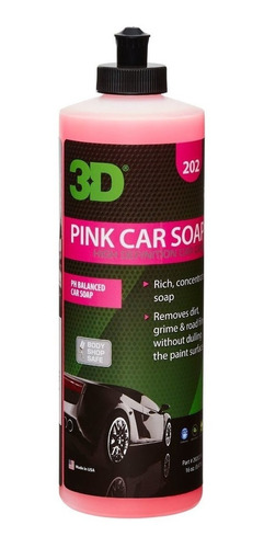 Imagen 1 de 1 de 3d Pink Car Soap Shampoo Ph Neutro Concentrado 16oz.