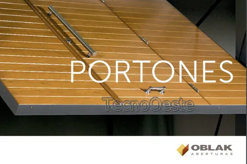 Portón Levadizo Manual Oblak 2331 Madera Garage Cochera