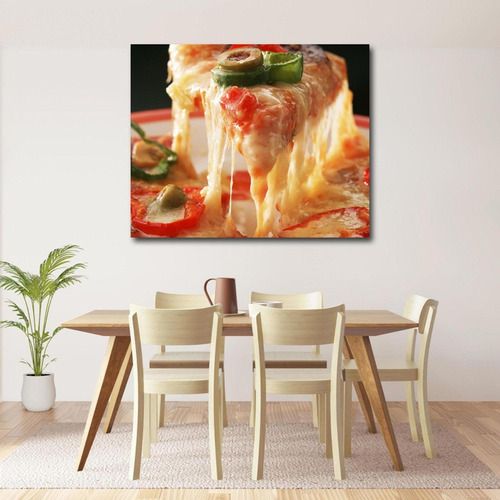 Cuadro Canvas Rebanada De Pizza Decoración Foto 45x36