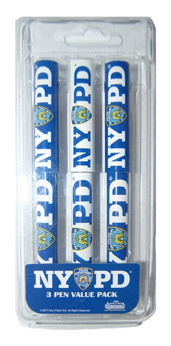 3 Lapiceras Citydreamshop Souvenir Diseno Nypd Policia