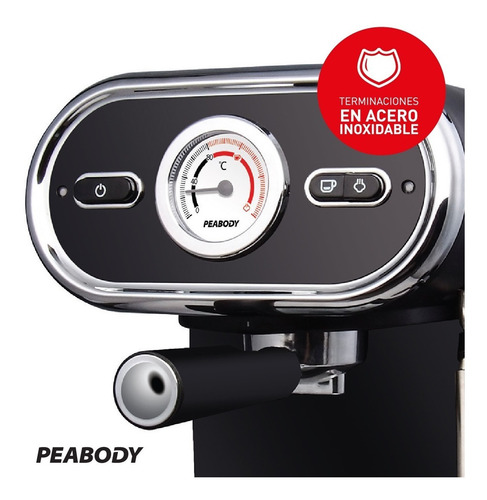 Imagen 6 de 10 de Cafetera Express 15 Bares Peabody Ce5002 Con Espumador Full