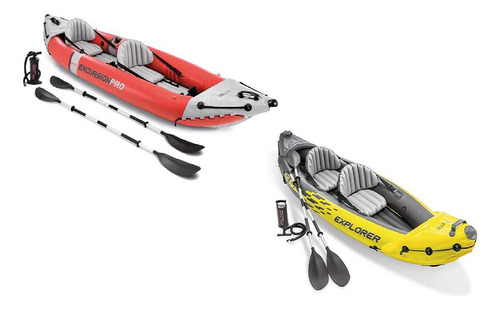 Intex Kayak De Vinilo Para 2 Personas Con Remos Y Bomba Y K.