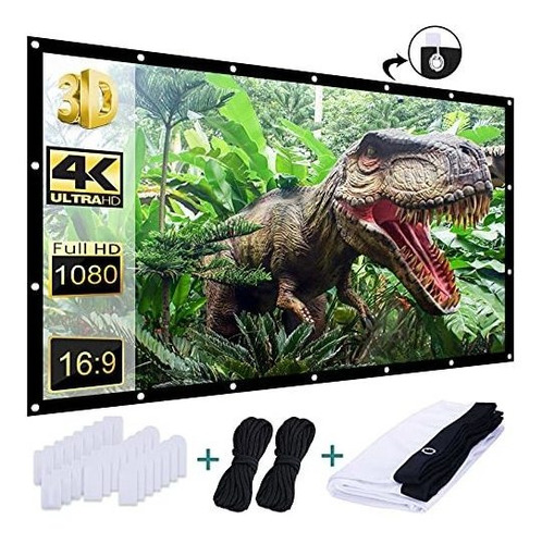 Pantalla Proyector 120 (2.70x1.55m) Plegable 16:9 Hd 3d 4dk