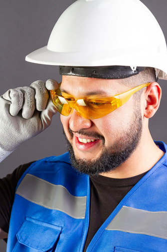 Lentes De Seguridad Ambar, Cles Care, 12 Piezas Cristal Amarillo