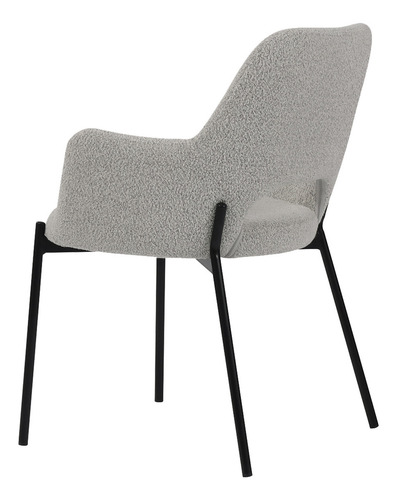 Set De 2 Sillas De Comedor 3038 Shcola Estructura de la silla Negro Asiento Blanco Diseño de la tela Liso