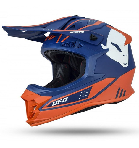 Casco Moto Ufo Cross Enduro Intrepid Azul Sky Solomototeam