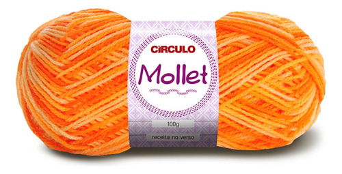 Lã Tricô Circulo Mollet 100gr 200m (500 Tex) 100% Acrílico Cor 9059 - ABÓBORA