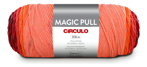 1 Novelo De Lã Magic Pull 200g - Circulo Cor 9685 - Altas Horas