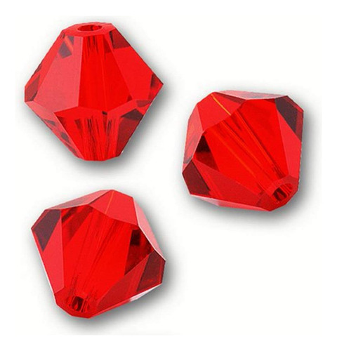 200 Cuenta Cristal Bicono Facetado 0.12  Color Rojo Siam
