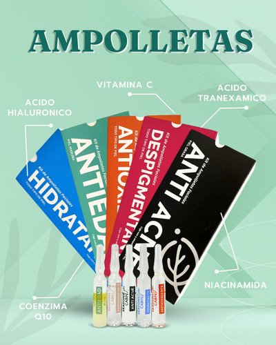 Kit Ampolletas Faciales Antioxidantes 2ml C/u Todo Tipo De Piel Día/noche