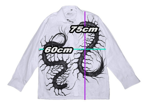 Imagen 6 de 6 de Camisa Uzumaki Centipede Horror Grunge Pintada A Mano Az