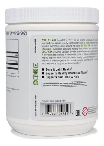 Collagen Peptide Universal Nutrition Colágeno 300 Gr 60 Serv