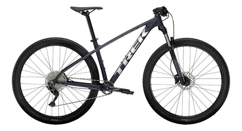 Mountain bike Trek Marlin 7  2022 R29 19" 10v frenos de disco hidráulico cambios Shimano Deore M5120 color matte nautical navy/matte anthracite con pie de apoyo  