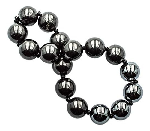 Pulsera Elástica Con Cuentas Redondas De Piedras Preciosas Y