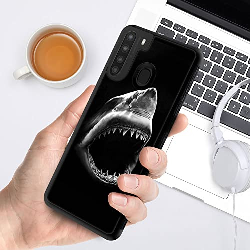 Funda Para Galaxy A21 Great Blanco Shark Silicon Suave
