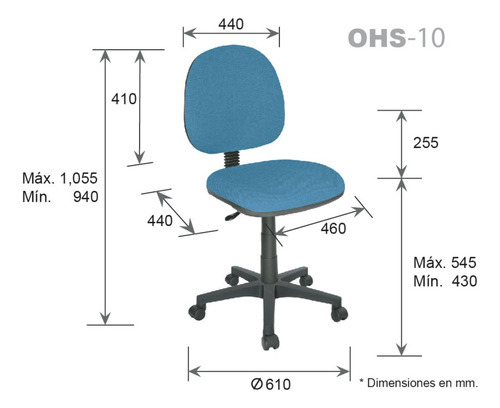 Silla Secretarial Económica Escritorio Oficina Ergonómica