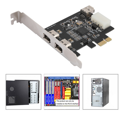 Tarjeta Elevadora Pci -e De 800 Mbps De 1 A 3 Puertos 1394a